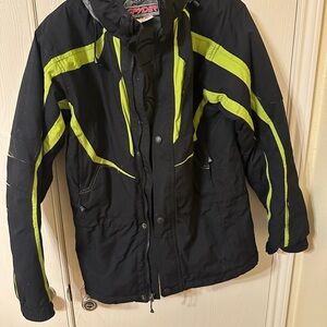 SPY Kids size 20 /188 Black and Neon Green Ski Jacket